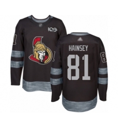 Men's Ottawa Senators #81 Ron Hainsey Authentic Black 1917-2017 100th Anniversary Hockey Jersey