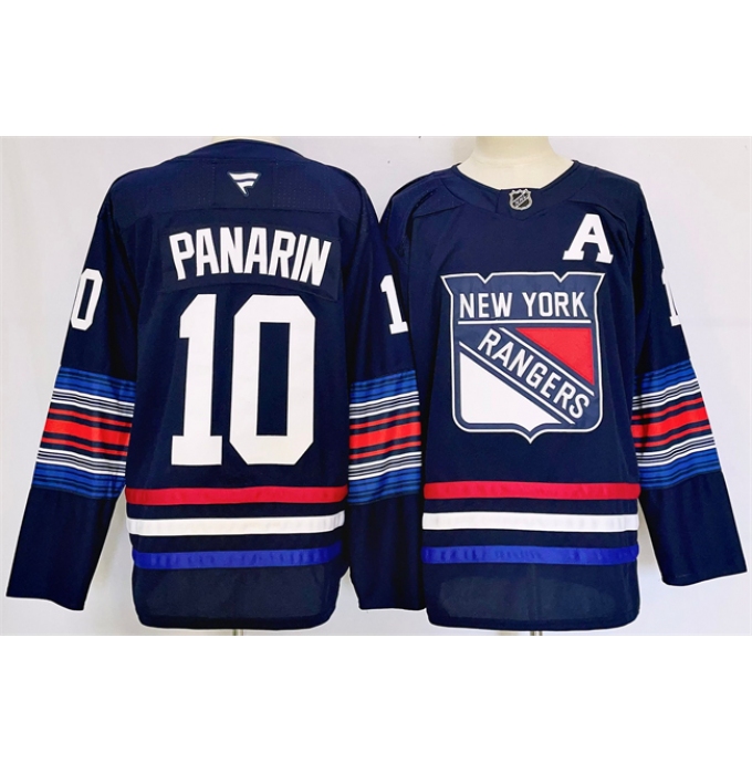 Men's New York Rangers #10 Artemi Panarin Navy 2024-25 Stitched Jersey
