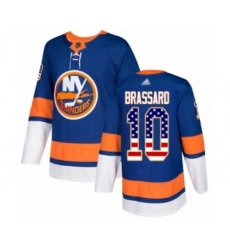 Men's New York Islanders #10 Derick Brassard Authentic Royal Blue USA Flag Fashion Hockey Jersey