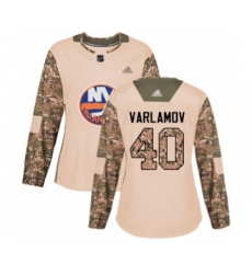 Women's New York Islanders #40 Semyon Varlamov Authentic Camo Veterans Day Practice Hockey Jersey