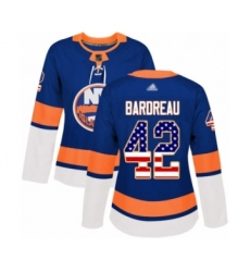 Women's New York Islanders #42 Cole Bardreau Authentic Royal Blue USA Flag Fashion Hockey Jersey