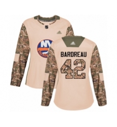 Women's New York Islanders #42 Cole Bardreau Authentic White Away Hockey Jersey