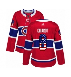 Women's Montreal Canadiens #8 Ben Chiarot Authentic Red USA Flag Fashion Hockey Jersey