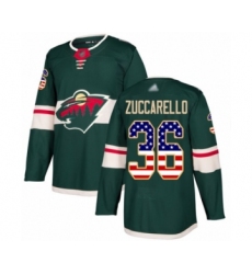 Youth Minnesota Wild #40 Gabriel Dumont Authentic Green USA Flag Fashion Hockey Jersey