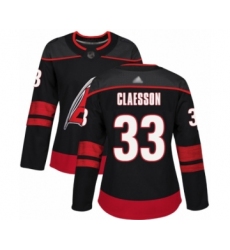 Women's Carolina Hurricanes #33 Fredrik Claesson Authentic Red USA Flag Fashion Hockey Jersey