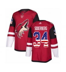 Youth Arizona Coyotes #34 Carl Soderberg Authentic Red USA Flag Fashion Hockey Jersey