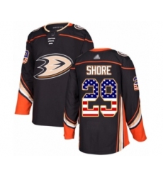 Youth Anaheim Ducks #29 Devin Shore Authentic Black USA Flag Fashion Hockey Jersey