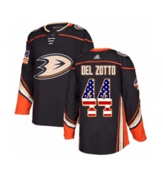Youth Anaheim Ducks #44 Michael Del Zotto Authentic Black USA Flag Fashion Hockey Jersey