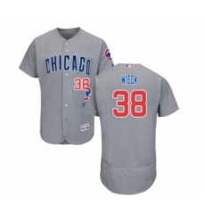 Men's Chicago Cubs #38 Brad Wieck Grey Road Flex Base Authentic Collection Baseball Player Jersey