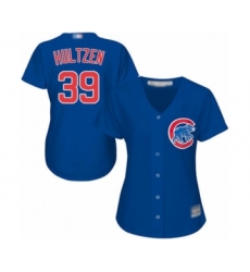 Women's Chicago Cubs #39 Danny Hultzen Authentic Royal Blue Alternate Cool Base Baseball Player Jersey