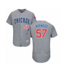 Men's Chicago Cubs #57 James Norwood Grey Road Flex Base Authentic Collection Baseball Player Jersey