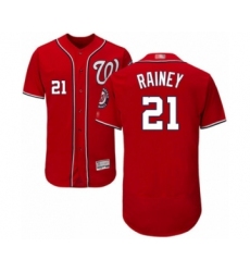Men's Washington Nationals #21 Tanner Rainey Red Alternate Flex Base Authentic Collection Baseball Player Jersey