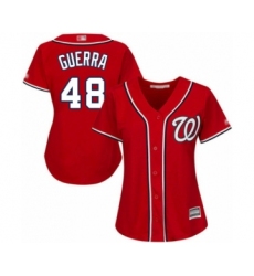 Women's Washington Nationals #48 Javy Guerra Authentic Red Alternate 1 Cool Base Baseball Player Jersey