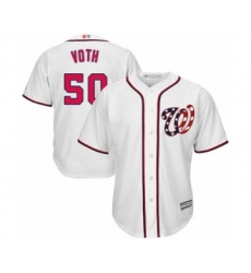 Youth Washington Nationals #50 Austin Voth Authentic White Home Cool Base Baseball Player Jersey