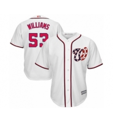 Youth Washington Nationals #53 Austen Williams Authentic White Home Cool Base Baseball Player Jersey