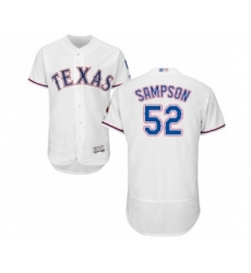 Men's Texas Rangers #52 Adrian Sampson White Home Flex Base Authentic Collection Baseball Player Jersey
