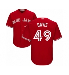 Youth Toronto Blue Jays #49 Jonathan Davis Authentic Scarlet Alternate Baseball Player Jersey
