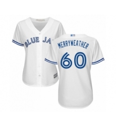 Women's Toronto Blue Jays #60 Julian Merryweather Authentic White Home Baseball Player Jersey