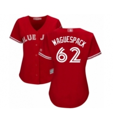Women's Toronto Blue Jays #62 Jacob Waguespack Authentic Scarlet Alternate Baseball Player Jersey