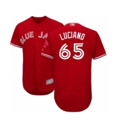 Men's Toronto Blue Jays #65 Elvis Luciano Scarlet Alternate Flex Base Authentic Collection Alternate Baseball Player Jersey