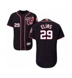 Men's Washington Nationals #29 Roenis Elias Navy Blue Alternate Flex Base Authentic Collection Baseball Player Jersey