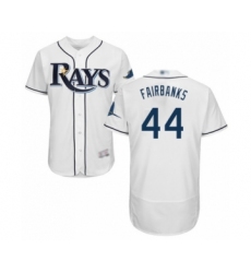 Men's Tampa Bay Rays #44 Peter Fairbanks Home White Home Flex Base Authentic Collection Baseball Player Jersey