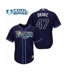 Youth Tampa Bay Rays #47 Oliver Drake Authentic Navy Blue Alternate Cool Base Baseball Player Jersey