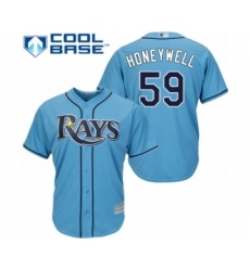 Youth Tampa Bay Rays #59 Brent Honeywell Authentic Light Blue Alternate 2 Cool Base Baseball Player Jersey