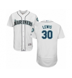 Men's Seattle Mariners #30 Kyle Lewis White Home Flex Base Authentic Collection Baseball Player Jersey