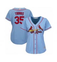 Women's St. Louis Cardinals #35 Lane Thomas Authentic Light Blue Alternate Cool Base Baseball Player Jersey