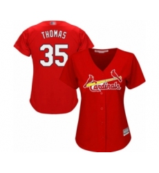 Women's St. Louis Cardinals #35 Lane Thomas Authentic Red Alternate Cool Base Baseball Player Jersey