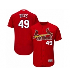 Men's St. Louis Cardinals #49 Jordan Hicks Red Alternate Flex Base Authentic Collection Baseball Player Jersey