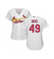 Women's St. Louis Cardinals #49 Jordan Hicks Authentic White Home Cool Base Baseball Player Jersey