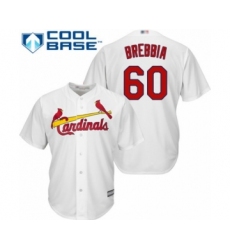 Youth St. Louis Cardinals #60 John Brebbia Authentic White Home Cool Base Baseball Player Jersey