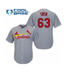 Youth St. Louis Cardinals #63 Edmundo Sosa Authentic Grey Road Cool Base Baseball Player Jersey