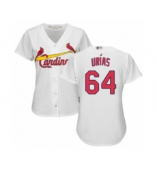 Women's St. Louis Cardinals #64 Ramon Urias Authentic White Home Cool Base Baseball Player Jersey