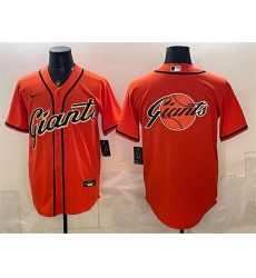 Men's San Francisco Giants Team Big Logo Orange Cool Base Stitched Baseball Jersey