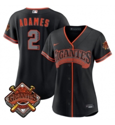 Women's San Francisco Giants #2 Willy Adames Black 2026 Alternate Stadium Stitched Baseball Jersey(Run Small)