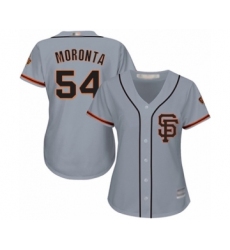 Women's San Francisco Giants #54 Reyes Moronta Authentic Grey Road 2 Cool Base Baseball Player Jersey