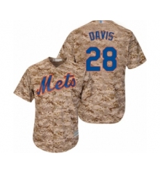 Men's New York Mets #28 J.D. Davis Authentic Camo Alternate Cool Base Baseball Player Jersey