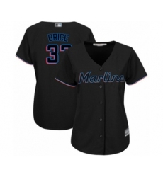 Women's Miami Marlins #37 Austin Brice Authentic Black Alternate 2 Cool Base Baseball Player Jersey
