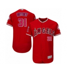 Men's Los Angeles Angels of Anaheim #31 Ty Buttrey Red Alternate Flex Base Authentic Collection Baseball Player Jersey
