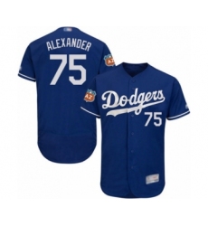 Men's Los Angeles Dodgers #75 Scott Alexander Royal Blue Flexbase Authentic Collection Baseball Player Jersey
