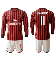 AC Milan #11 Brahimovic Home Long Sleeves Soccer Club Jersey