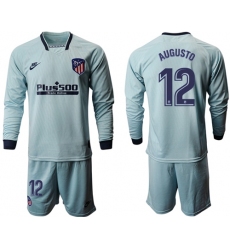 Atletico Madrid #12 Augusto Third Long Sleeves Soccer Club Jersey