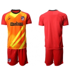 Atletico Madrid Blank Red Goalkeeper Soccer Club Jersey