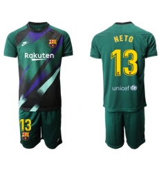 Barcelona #13 Neto Green Goalkeeper Soccer Club Jersey