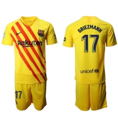 Barcelona #17 Griezmann Yellow Soccer Club Jersey