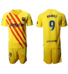 Barcelona #9 Suarez Yellow Soccer Club Jersey