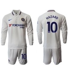 Chelsea #10 Hazard Away Long Sleeves Soccer Club Jersey